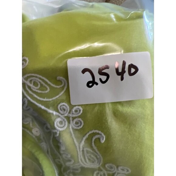 Woman Within Lime Green Embroidered 3/4 Sleeve Tunic Top Size 2X Boho Lagenlook - Picture 11 of 11